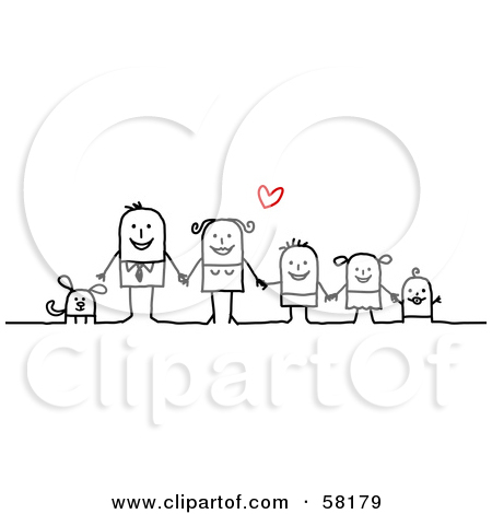 Free  Rf  Clipart Illustration Of A Stick People Character Family