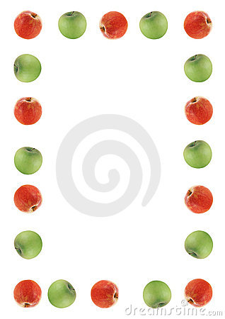 Fruit Border Made Out Of Red And Green Apples