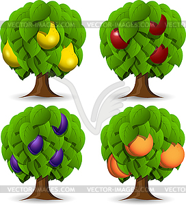 Fruit Trees   Vector Image
