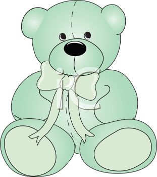 Green Plush Stuffed Teddy Bear   Royalty Free Clip Art Illustration