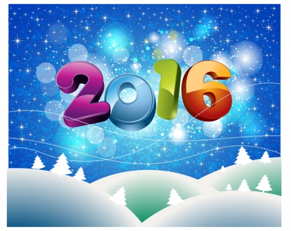 Happy New Year 2016 Free Vector In Adobe Illustrator Ai    Ai   Format