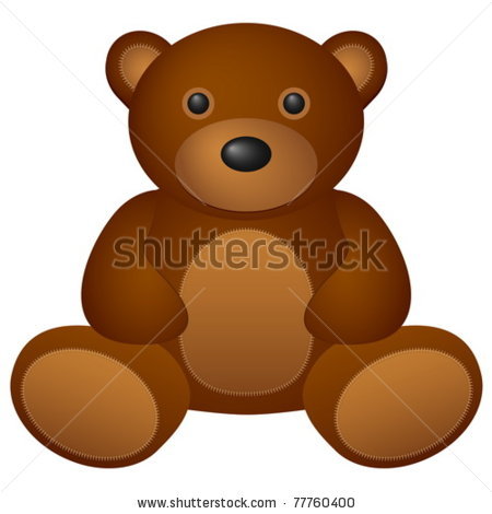 Picture Of A Stuffed Teddy Bear Sitting Down In A Vector Clip Art    