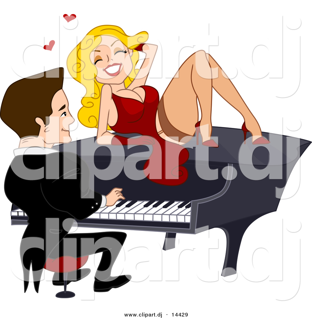 Preview  Vector Clipart Of A Sexy Cartoon Girl Flirting With Guy