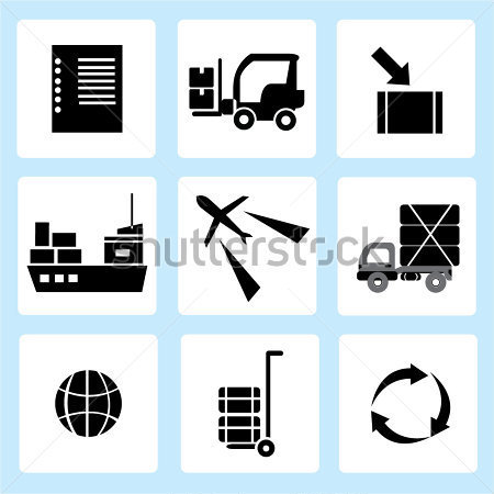 Supply Chain Management Icon Set Fornecimento De Transporte Clip
