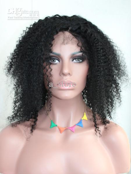 Wholesale Full Lace Wigs   Buy Peruvian Kinky Curly Virgin Hair