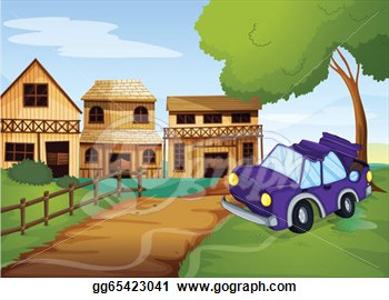 Accident At The Pathway Going To The Farm  Clipart Illustrations
