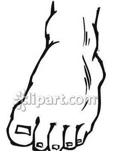Black And White Top Of A Foot   Royalty Free Clipart Picture