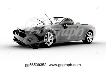 Black Car Accident Isolated On White Background Clip Art Gg56509352