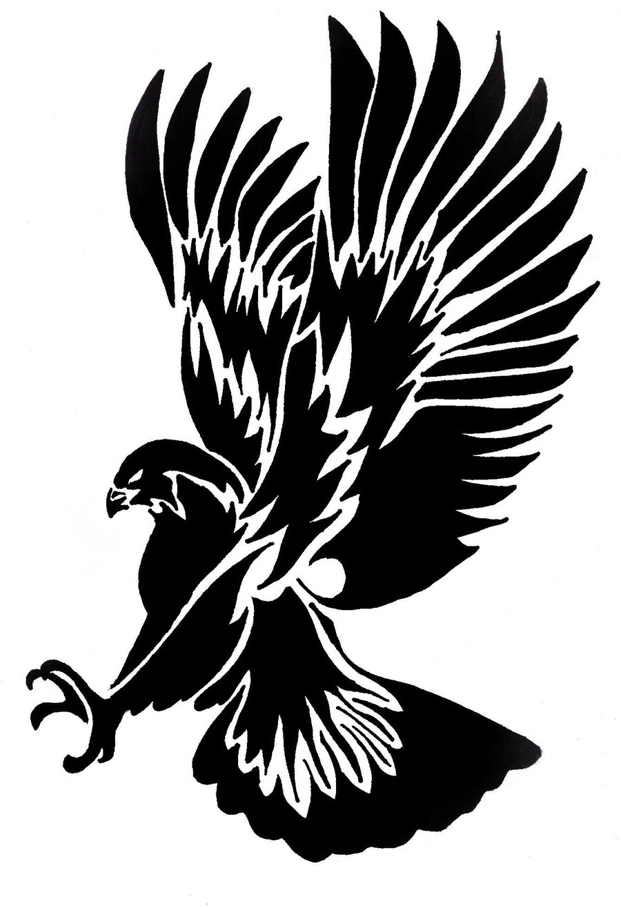 Black Tribal Hawk Tattoo Design   Clipart Best   Clipart Best