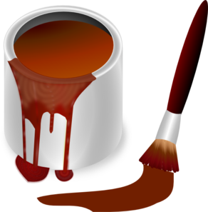 Brown Paint With Paint Brush Clip Art At Clker Com   Vector Clip Art    