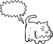 Cartoon Farting Cat   Clipart Graphic