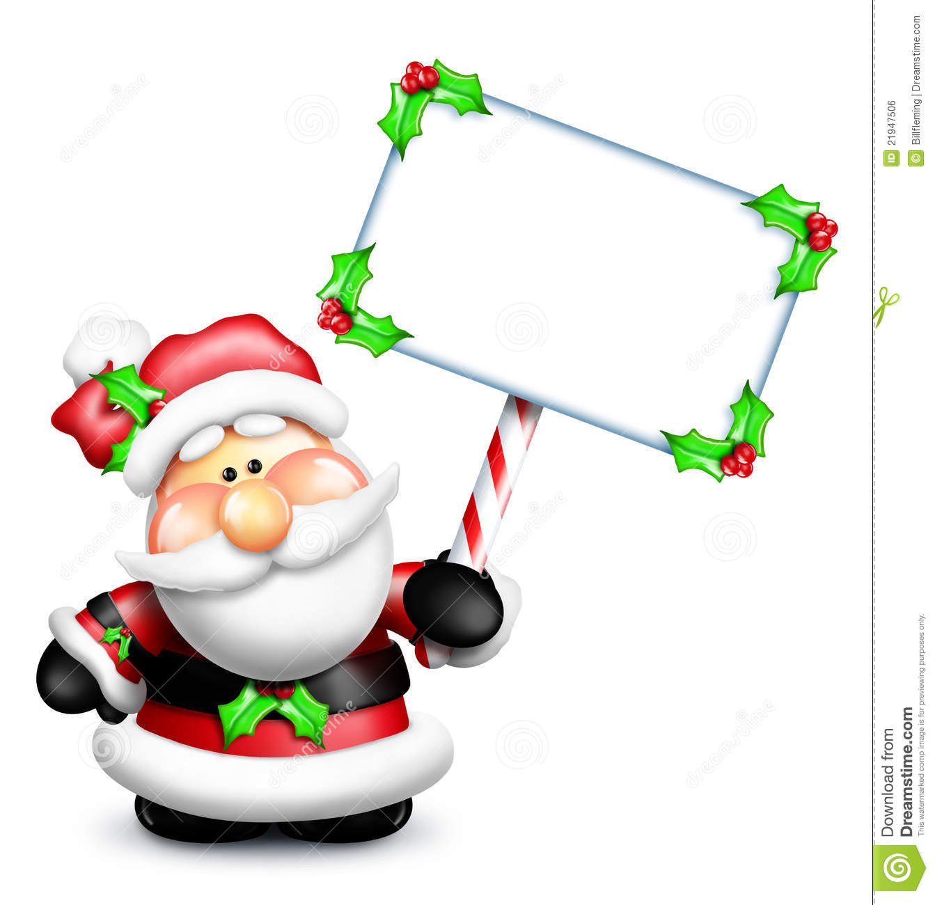 Cartoon Santa Holding Blank Sign Royalty Free Stock Image   Image    
