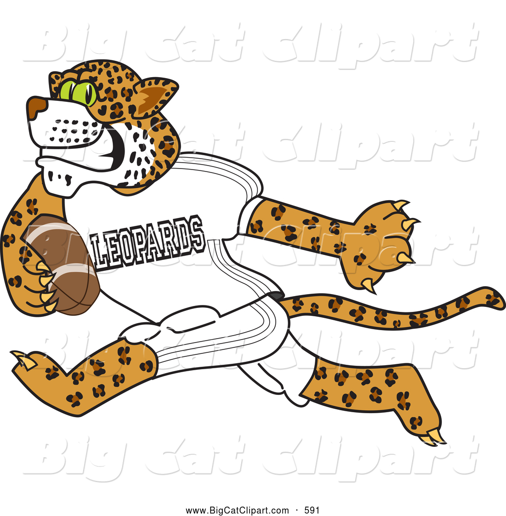 Cat Cartoon Vector Clipart Of A Cute Leopard Character School Mascot