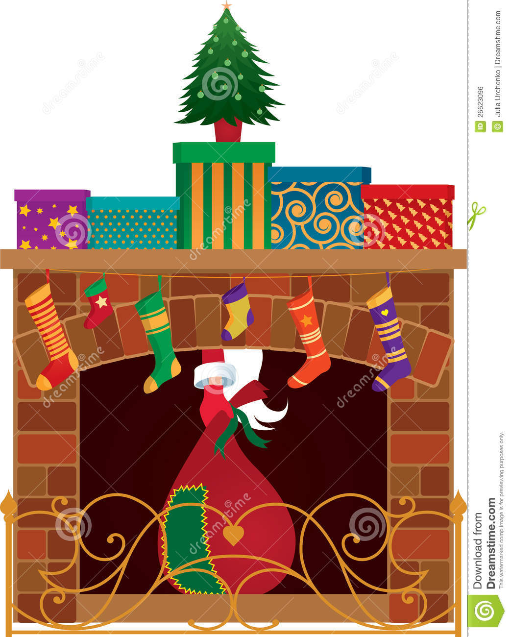 Christmas Fireplace Royalty Free Stock Image   Image  26623096
