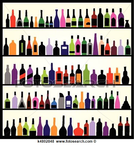 Clip Art   Alcohol Bottles On The Wall  Fotosearch   Search Clipart