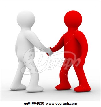 Clip Art   Handshake  Meeting Two Businessmen  Isolated 3d Image