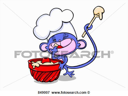 Clip Art Of A Cartoon Mouse Tasting Baking Ingredients 849007   Search