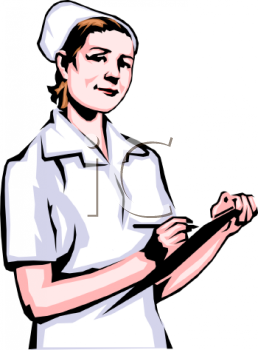 Clipart Image  Nurse Holding A Clipboard With A Patient Chart On It