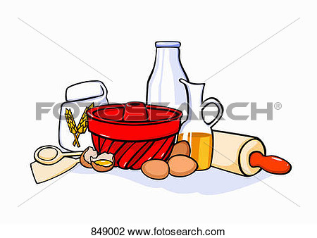 Clipart   Still Life Of Baking Ingredients  Fotosearch   Search Clip