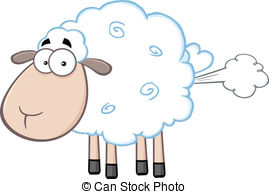 Cute White Sheep With Fart Cloud   Cute White Sheep Cartoon   