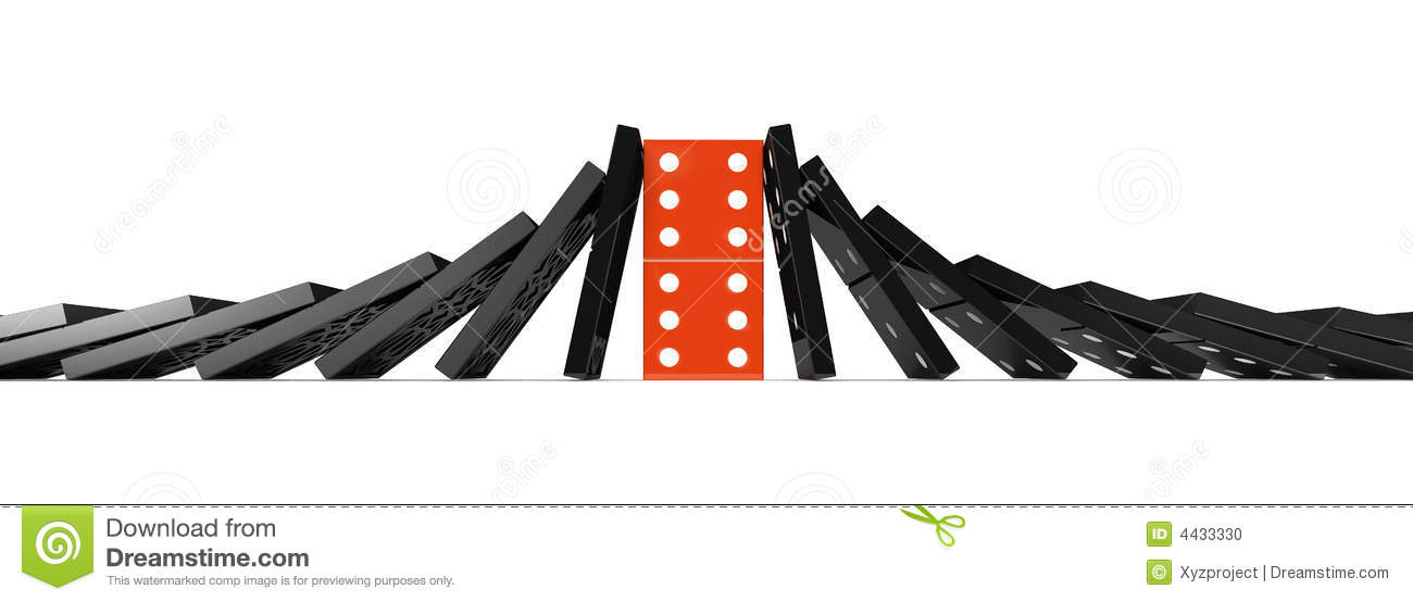Domino Effect 3d Individuality Concept Spiral Black