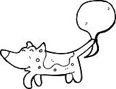 Farting Dog Cartoon   Clipart Graphic