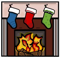 Free Christmas Fireplace Clip Art