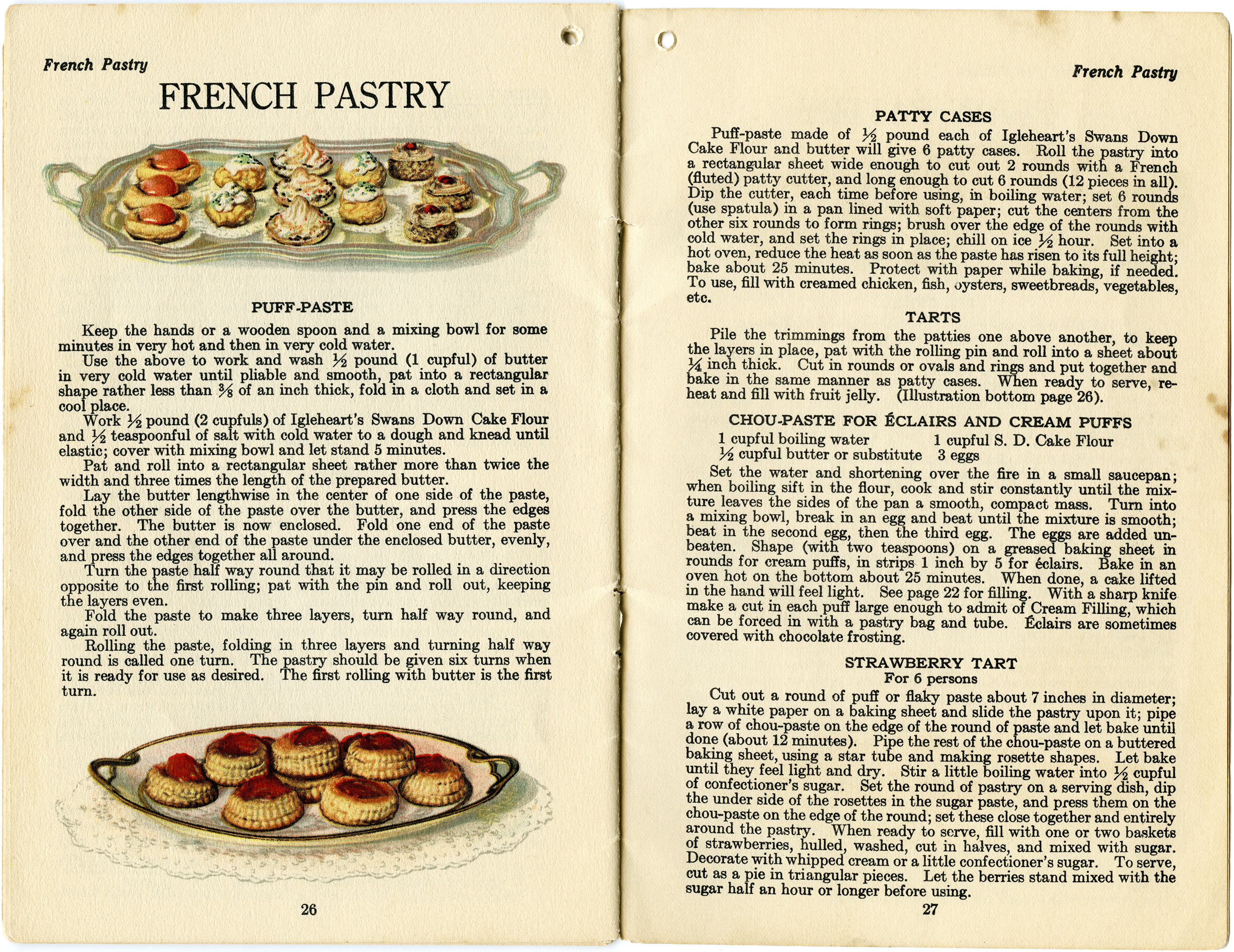 French Pastry Recipe Baked Goods Clipart Vintage Baking Clip Art    