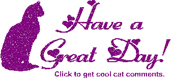 Have A Great Day Purple Glitter Cat Gif