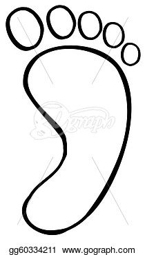 Illustration   Black And White Foot  Eps Clipart Gg60334211   Gograph