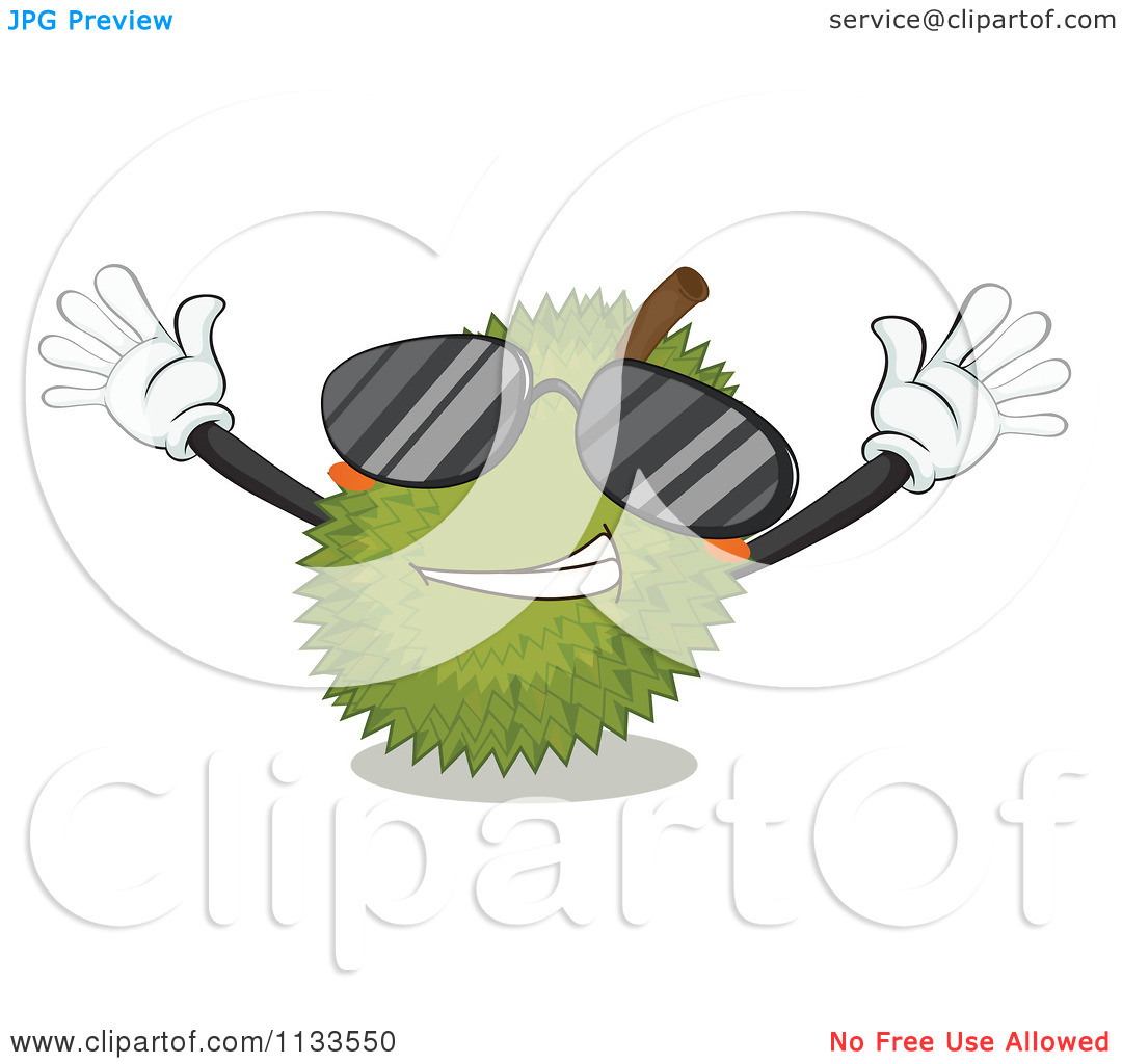 Jackfruit Wearing Sunglasses   Royalty Free Vector Clipart By Colematt