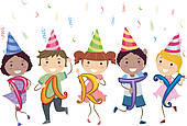 Of Young Kids Having Birthday Party Ti076a1122   Search Clipart    