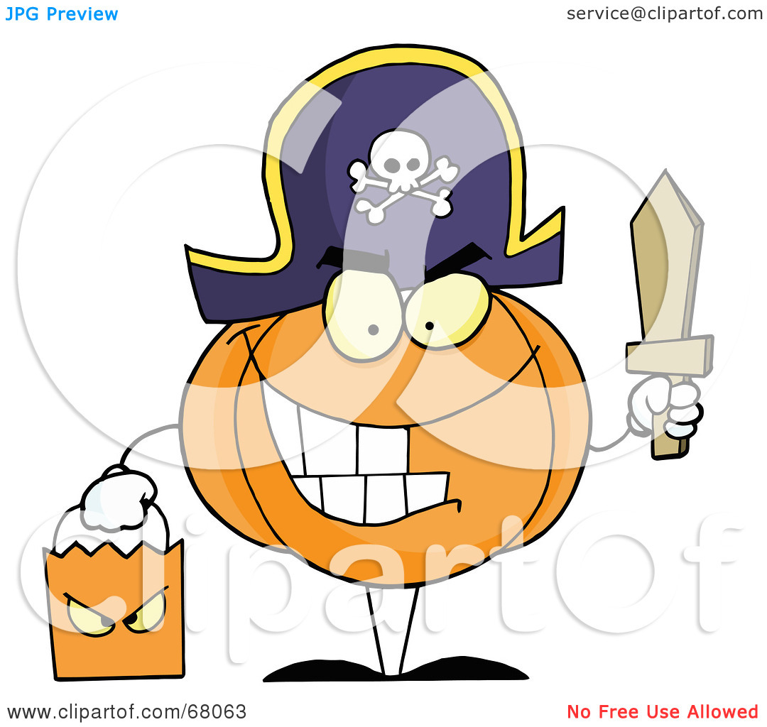 Royalty Free  Rf  Clipart Illustration Of A Pumpkin Character Trick Or