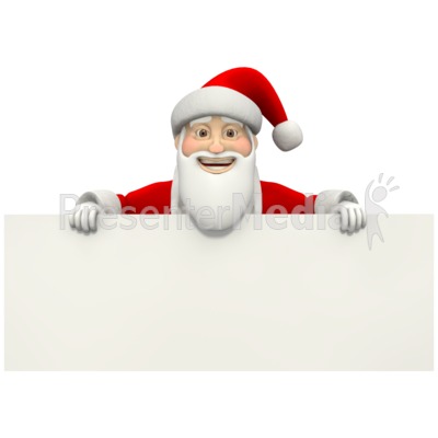 Santa Holding Sign   Signs And Symbols   Great Clipart For    