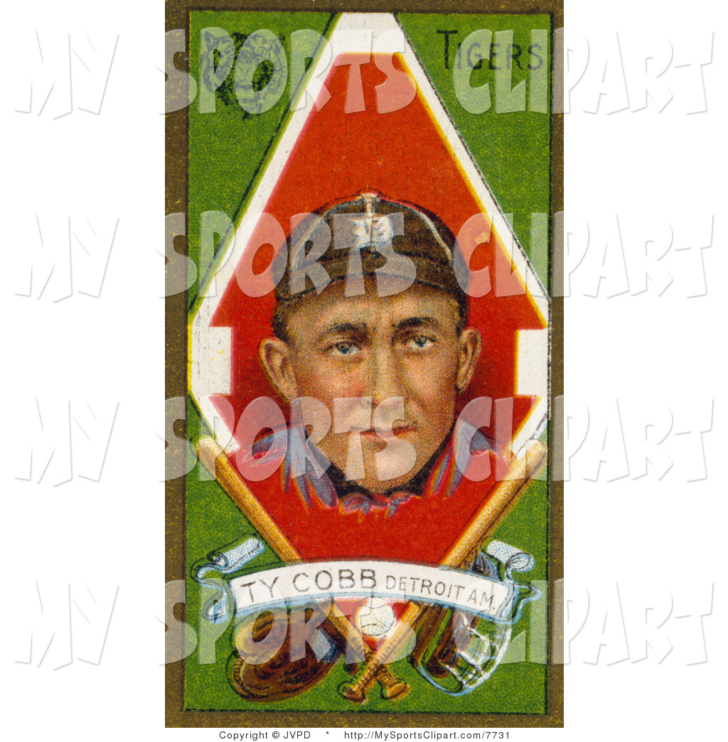 Sports Clip Art Of A Baseball Card Of Ty Cobb Of The Detroit Tigers By