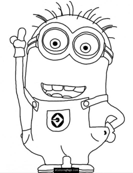 Two Eyed Minion Despicable Me Coloring Page For Kids   Ecoloringpage