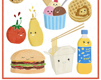Unhealthy Food Clip Art Junk Food Clipart  Digital