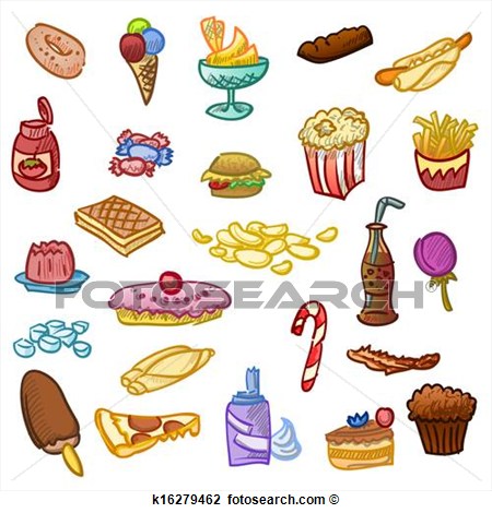 Unhealthy Food View Large Clip Art Graphic