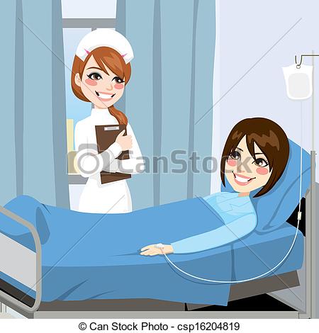 Vector Clip Art Of Nurse And Woman Patient   Nurse Standing On The    