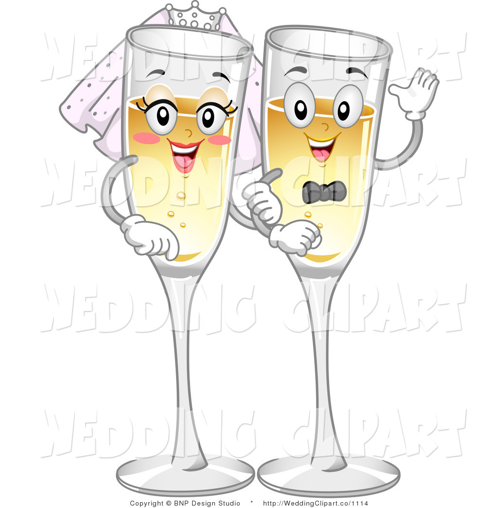 Wedding Happy Champagne Glass Bride And Groom Wedding Flirty Brunette