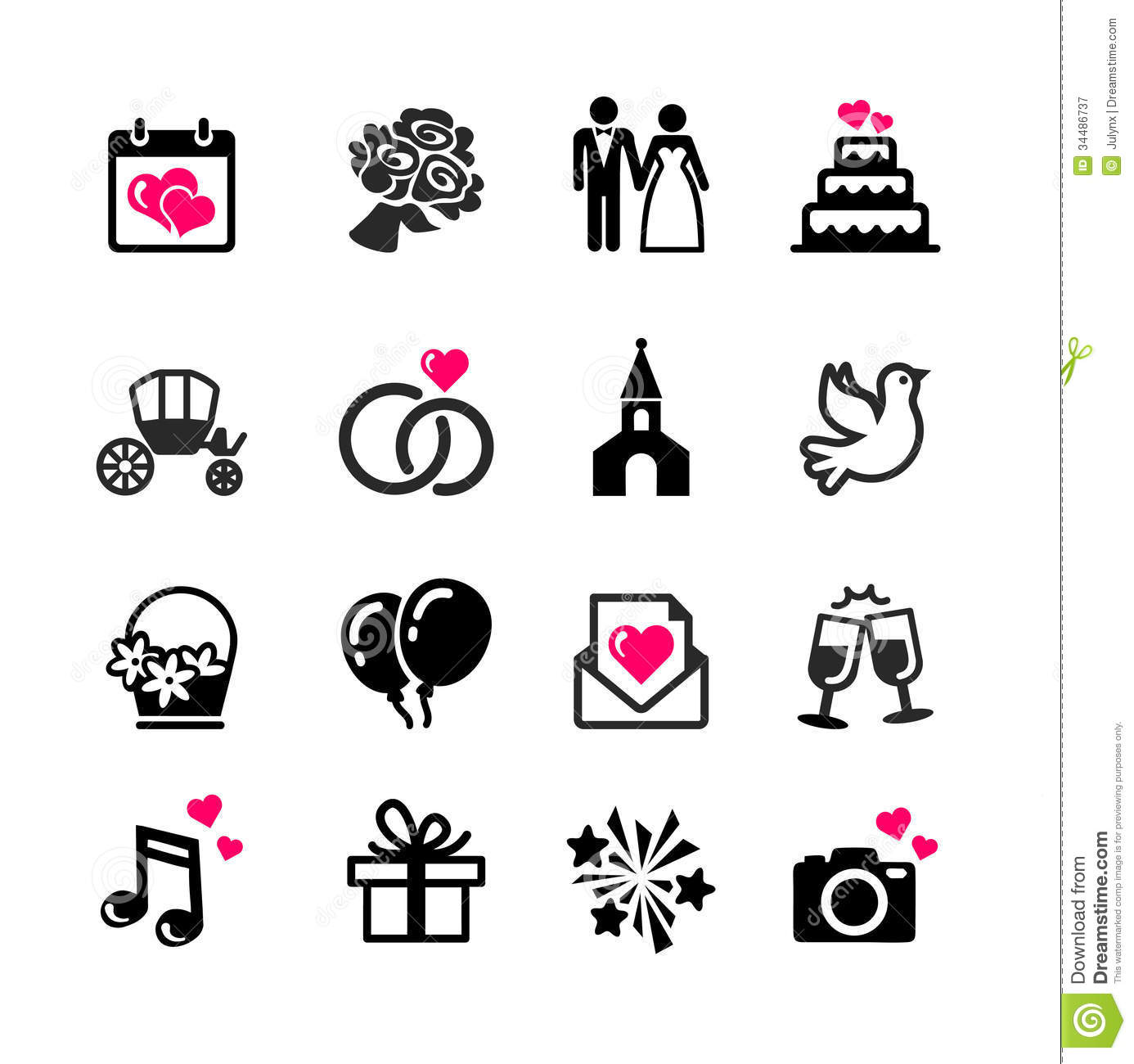 Wedding Toast Clipart 16 Web Icons Set   Wedding