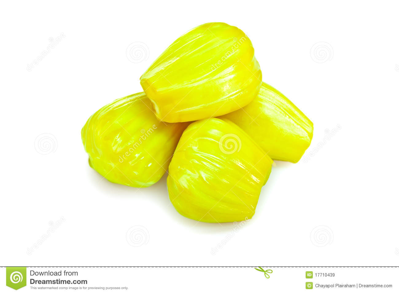 Yellow Jackfruit Isolated On White Background  Royalty Free Stock