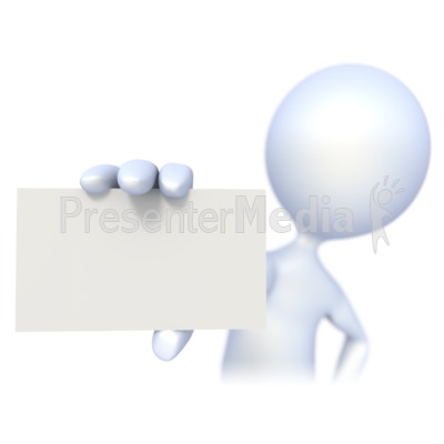 3d Figure Holding A Business Card   Signs And Symbols   Great Clipart    
