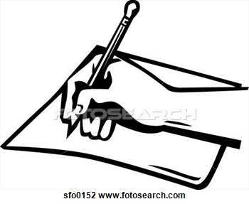 Art Of A Hand Writing With A Pencil On Paper Sfo0152   Search Clipart    