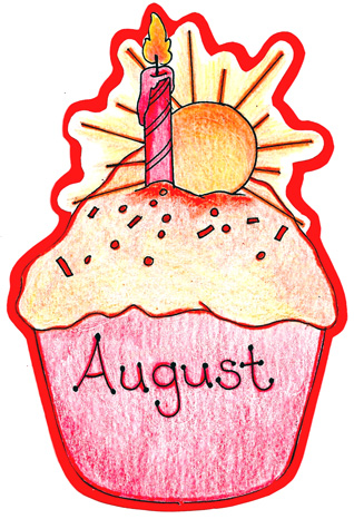 August Birthday Cupcake