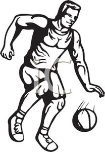 Basketball Court Clipart Black And White A Black And White Cartoon    