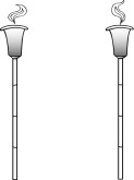 Black And White Tiki Torch Clipart