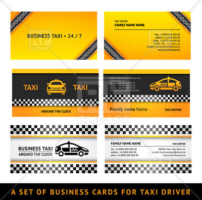 Business Card Templates For Taxi Service Download Royalty Free Vector    