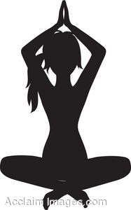  Clipart Of A Silhouette Of A Woman In A Yoga Pose  Clipart    
