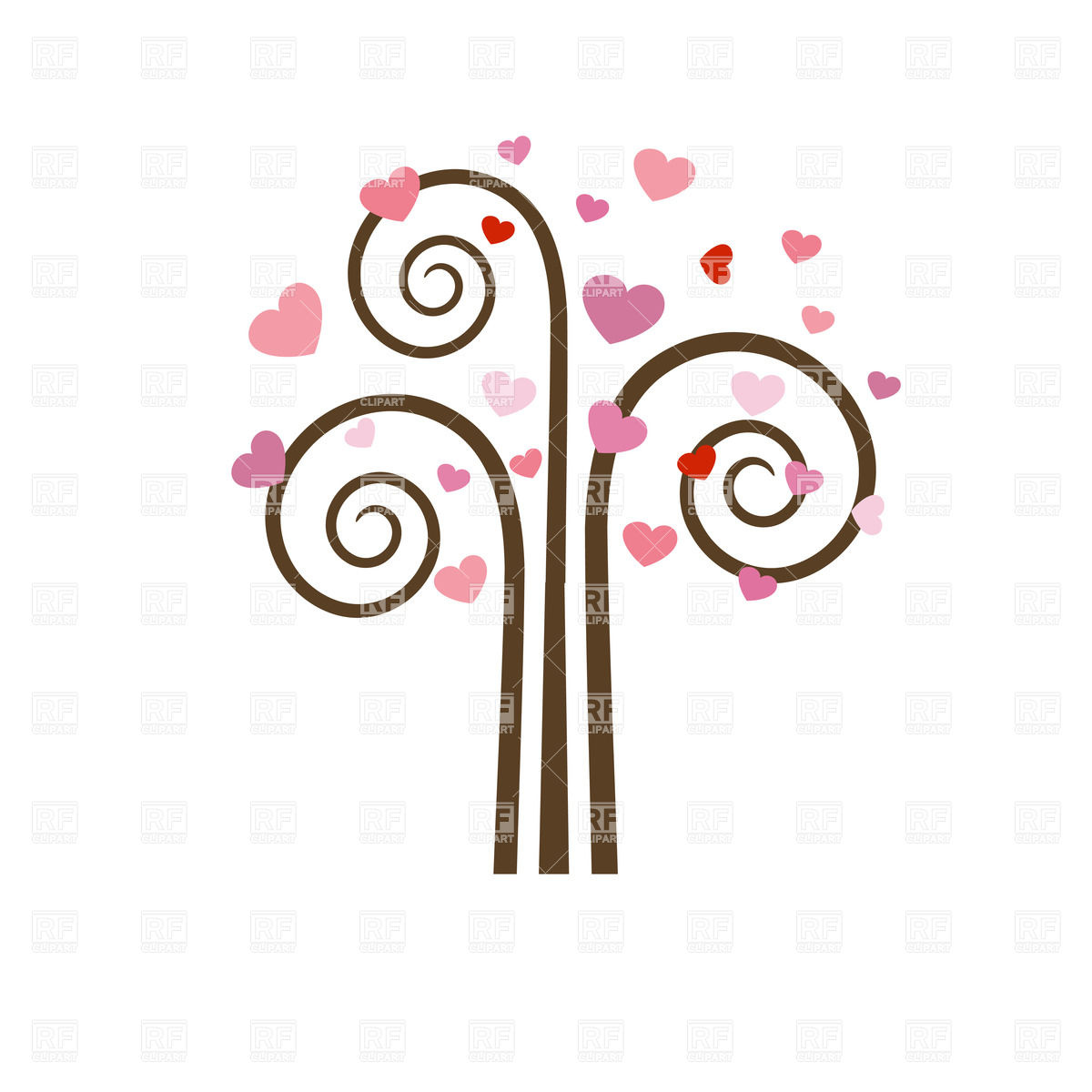 Hearts As Foliage Plants And Animals Download Royalty Free Vector